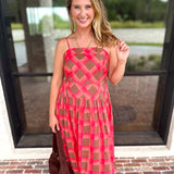 Carried Away Midi Dress - Coral-500 Midi-ENTRO-July & June Women's Fashion Boutique Located in San Antonio, Texas