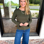 Liverpool - Everyday Favorite Scoop Neck Top - Forest-230 Sweaters/Cardis-LIVERPOOL JEANS COMPANY-July & June Women's Fashion Boutique Located in San Antonio, Texas