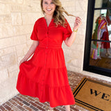 The Carrie Midi Dress - Red-500 Midi-IN FEBRUARY-July & June Women's Fashion Boutique Located in San Antonio, Texas