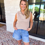Knit Zip Tank-230 Sweaters/Cardis-FATE-July & June Women's Fashion Boutique Located in San Antonio, Texas