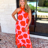 Shell & Shine Halter Midi Dress-500 Midi-ENTRO-July & June Women's Fashion Boutique Located in San Antonio, Texas