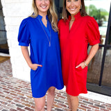 Refined Mini Dress - Blue-510 Mini-JODIFL-July & June Women's Fashion Boutique Located in San Antonio, Texas
