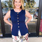 The Sophie Vest - Navy-600 Outerwear-SKIES ARE BLUE-July & June Women's Fashion Boutique Located in San Antonio, Texas