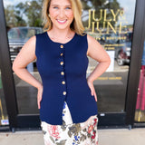 The Sophie Vest - Navy-600 Outerwear-SKIES ARE BLUE-July & June Women's Fashion Boutique Located in San Antonio, Texas