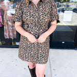 Olive Leopard Mini Dress-510 Mini-FATE-July & June Women's Fashion Boutique Located in San Antonio, Texas