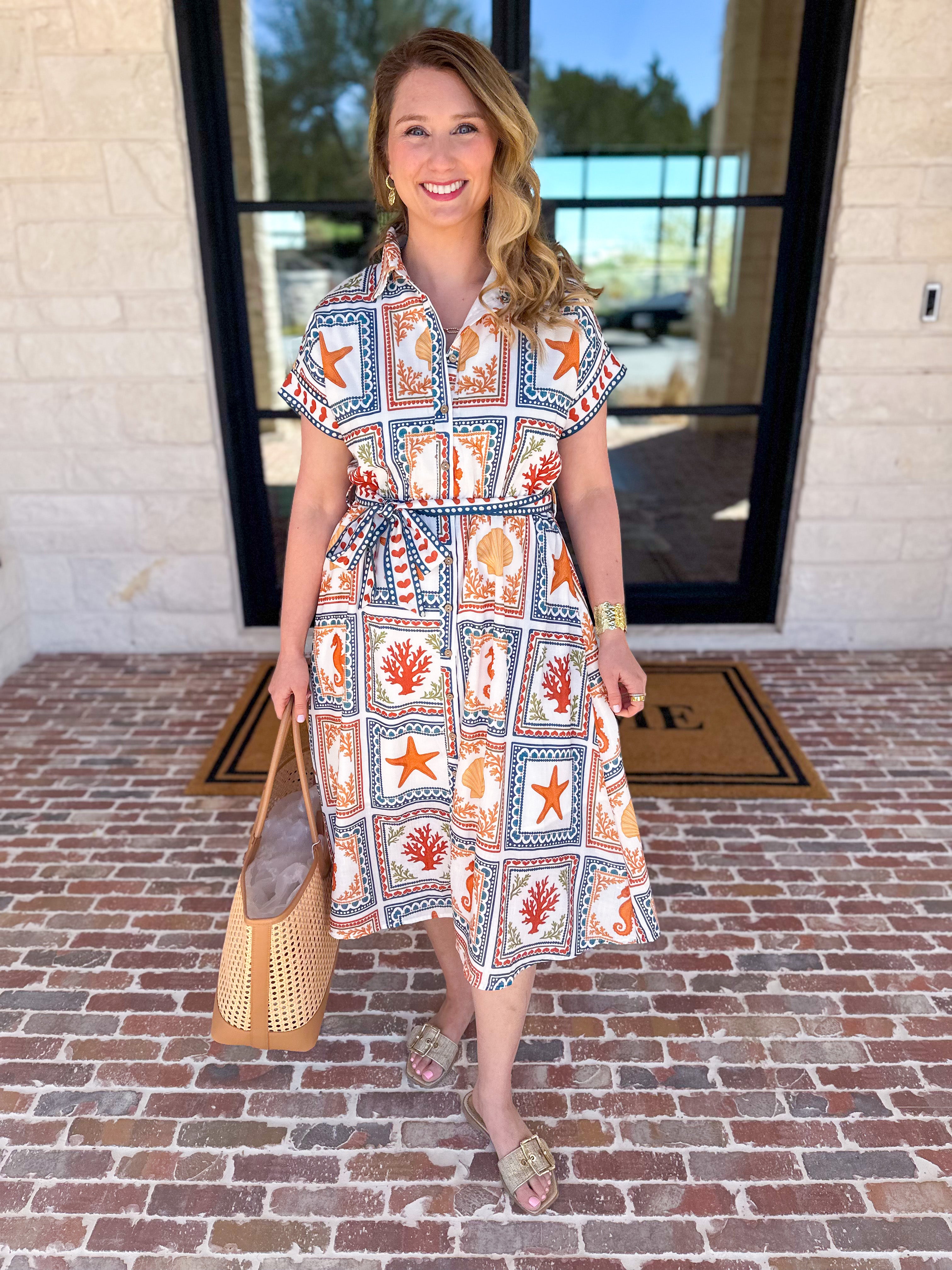 By the Shores Midi Dress-500 Midi-POLOGRAM-July & June Women's Fashion Boutique Located in San Antonio, Texas