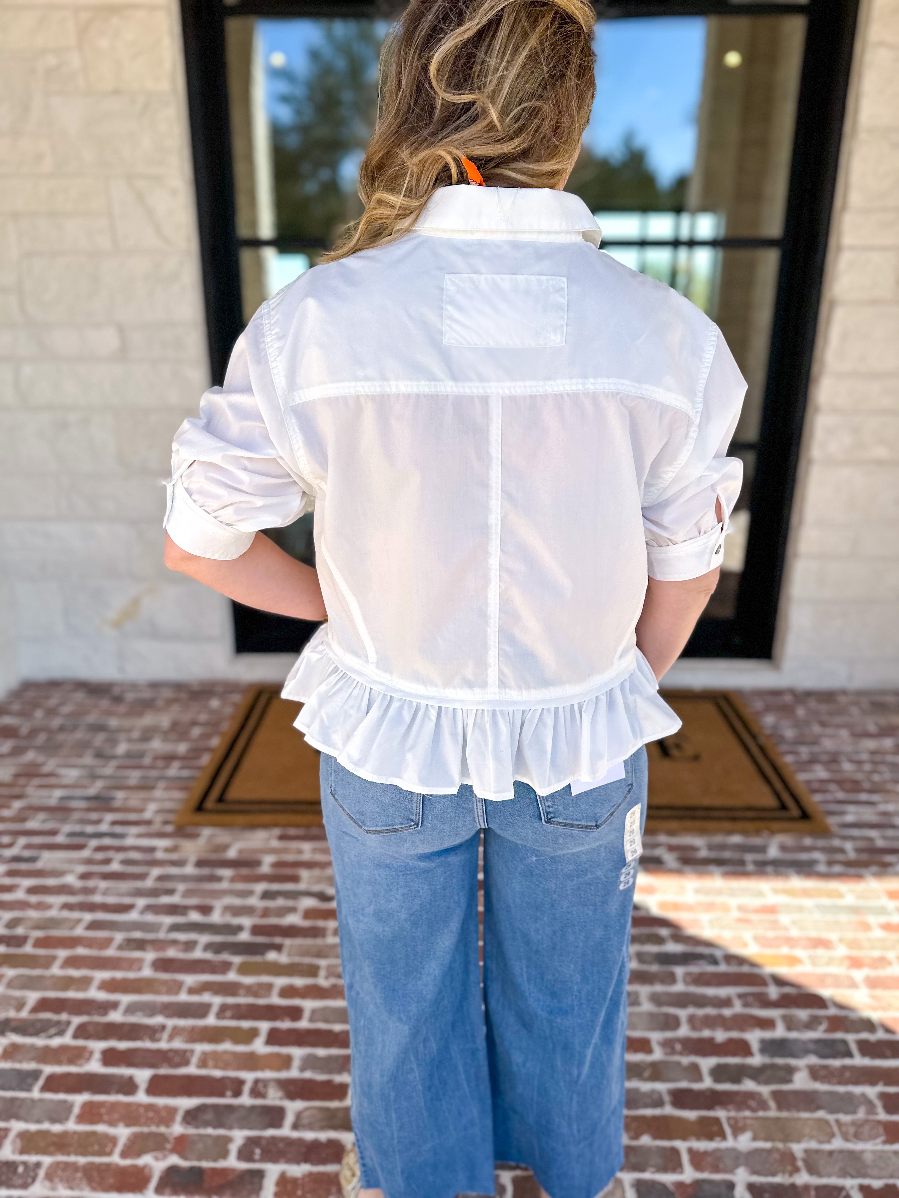 The Move with Grace Top - White-200 Fashion Blouses-ENTRO-July & June Women's Fashion Boutique Located in San Antonio, Texas