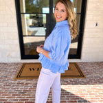 The Move with Grace Top - Blue-200 Fashion Blouses-ENTRO-July & June Women's Fashion Boutique Located in San Antonio, Texas