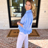 The Move with Grace Top - Blue-200 Fashion Blouses-ENTRO-July & June Women's Fashion Boutique Located in San Antonio, Texas
