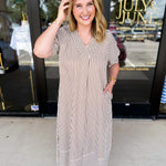 The Casey Midi Dress - Brown-500 Midi-ENTRO-July & June Women's Fashion Boutique Located in San Antonio, Texas