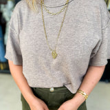 The Ella Knit Sweater Top - Mocha-230 Sweaters/Cardis-JODIFL-July & June Women's Fashion Boutique Located in San Antonio, Texas
