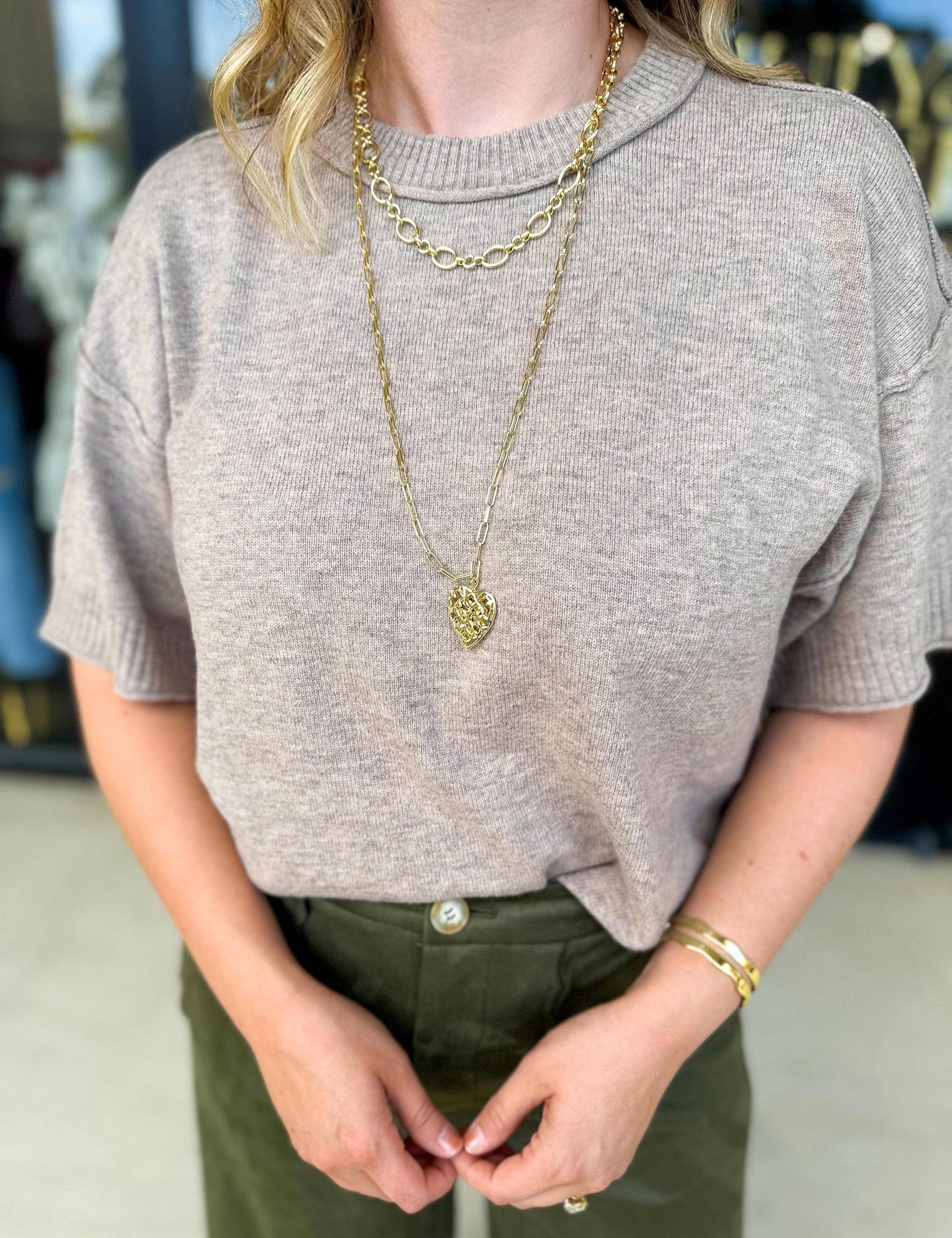 The Ella Knit Sweater Top - Mocha-230 Sweaters/Cardis-JODIFL-July & June Women's Fashion Boutique Located in San Antonio, Texas