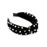 Velvet & Pearls Knotted Headband - Black-130 ACCESSORIES-SHIRALEAH-July & June Women's Fashion Boutique Located in San Antonio, Texas