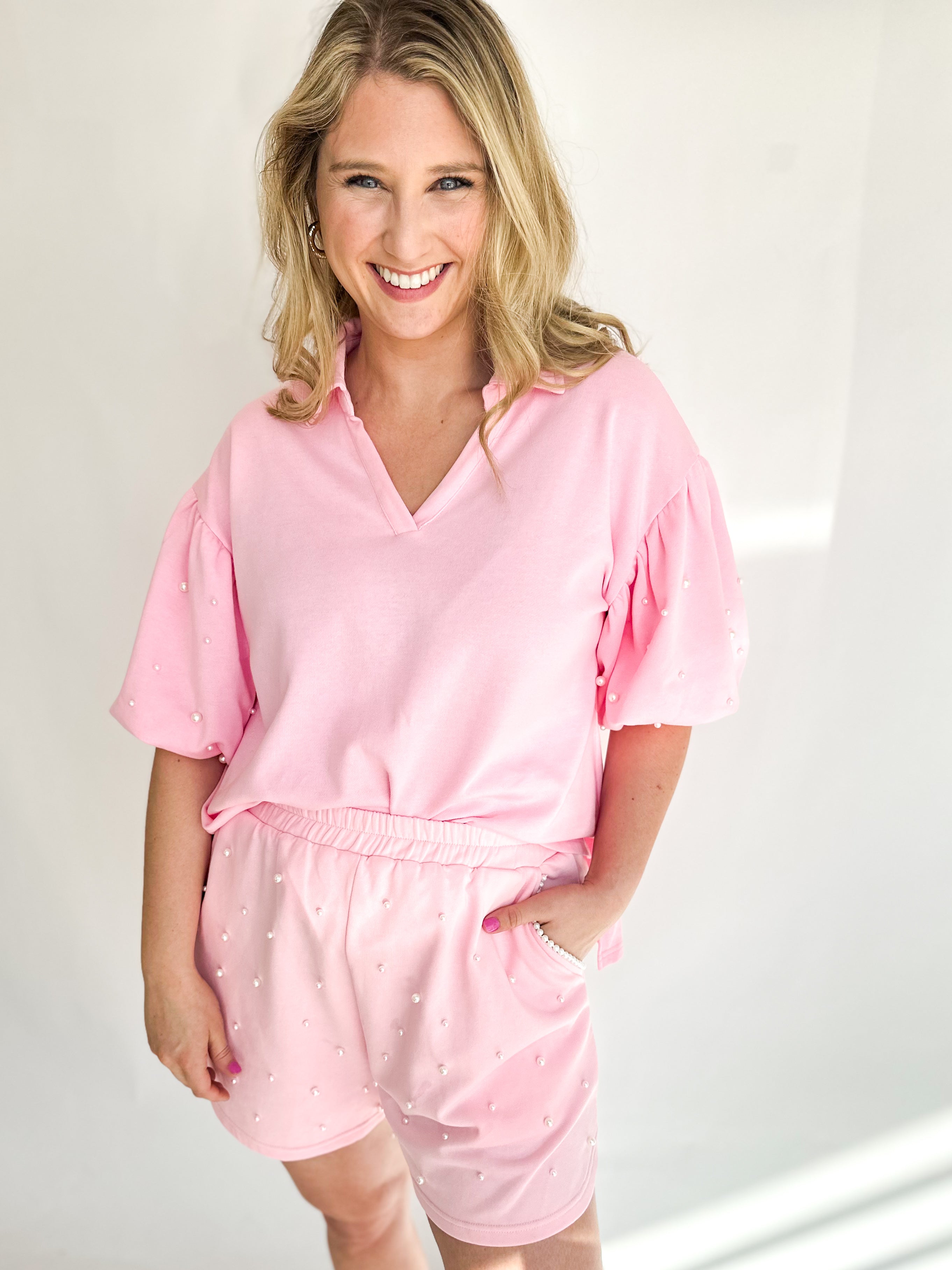Pearly Pink Set-300 Athleisure/Lounge-FANTASTIC FAWN-July & June Women's Fashion Boutique Located in San Antonio, Texas