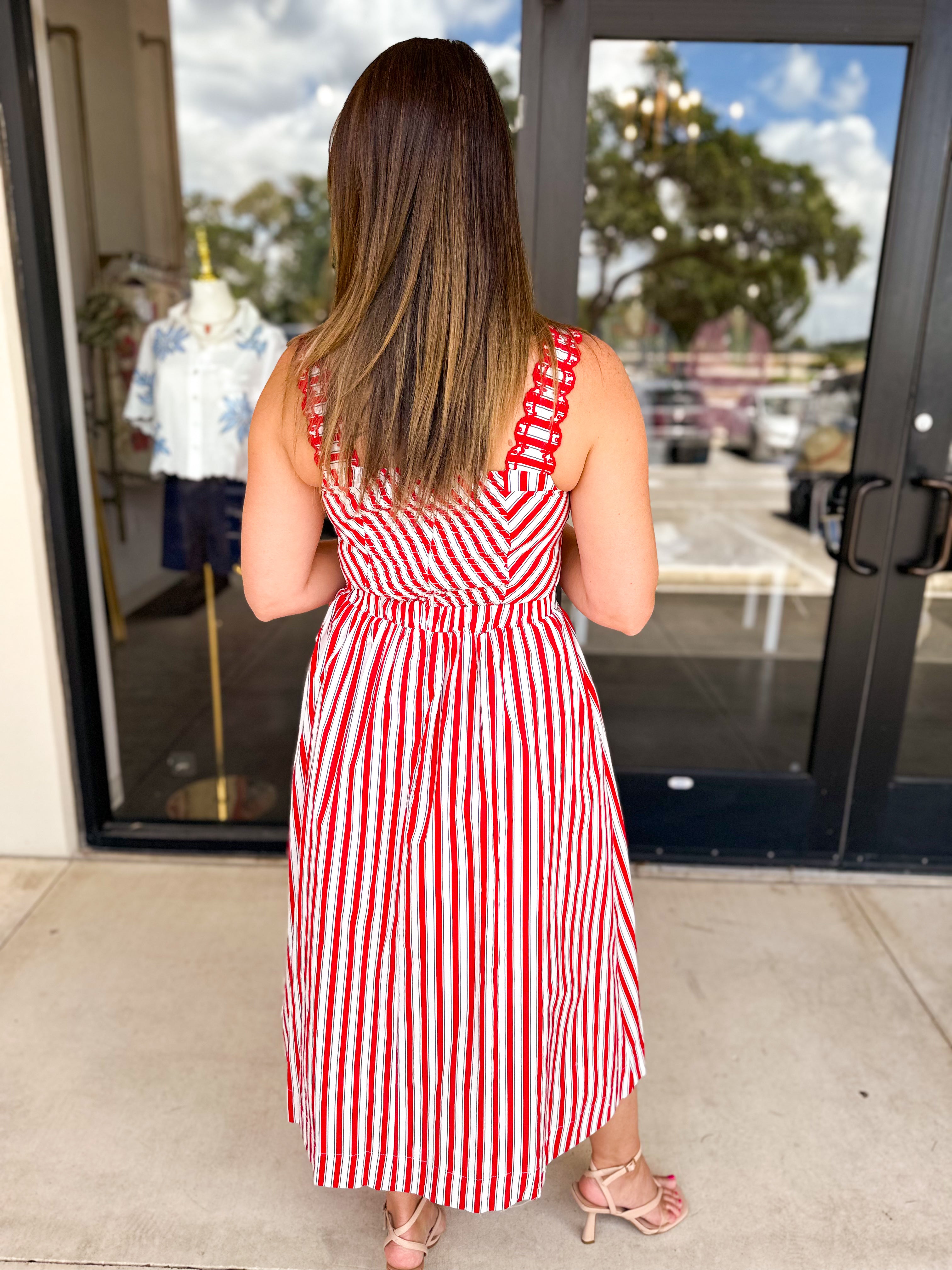 The Harbor Midi Dress - Red-500 Midi-SKIES ARE BLUE-July & June Women's Fashion Boutique Located in San Antonio, Texas