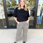 Vervet- Cheetah Print High Rise Wide Leg Jeans-400 Pants-VEVERT BY FLYING MONKEY-July & June Women's Fashion Boutique Located in San Antonio, Texas