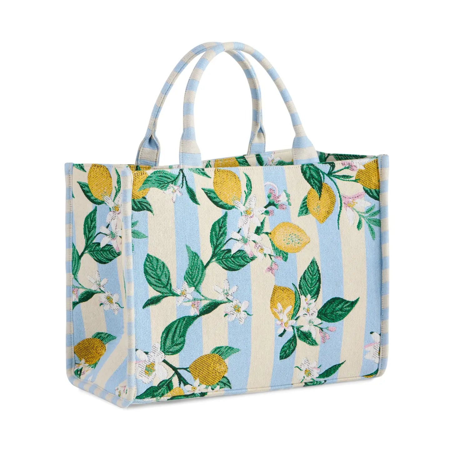 Lemon Jacquard Tote Bag-130 ACCESSORIES-SHIRALEAH-July & June Women's Fashion Boutique Located in San Antonio, Texas
