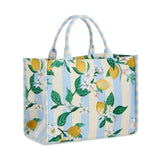 Lemon Jacquard Tote Bag-130 ACCESSORIES-SHIRALEAH-July & June Women's Fashion Boutique Located in San Antonio, Texas