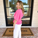 Elevated Chic Top - Pink-200 Fashion Blouses-ENTRO-July & June Women's Fashion Boutique Located in San Antonio, Texas