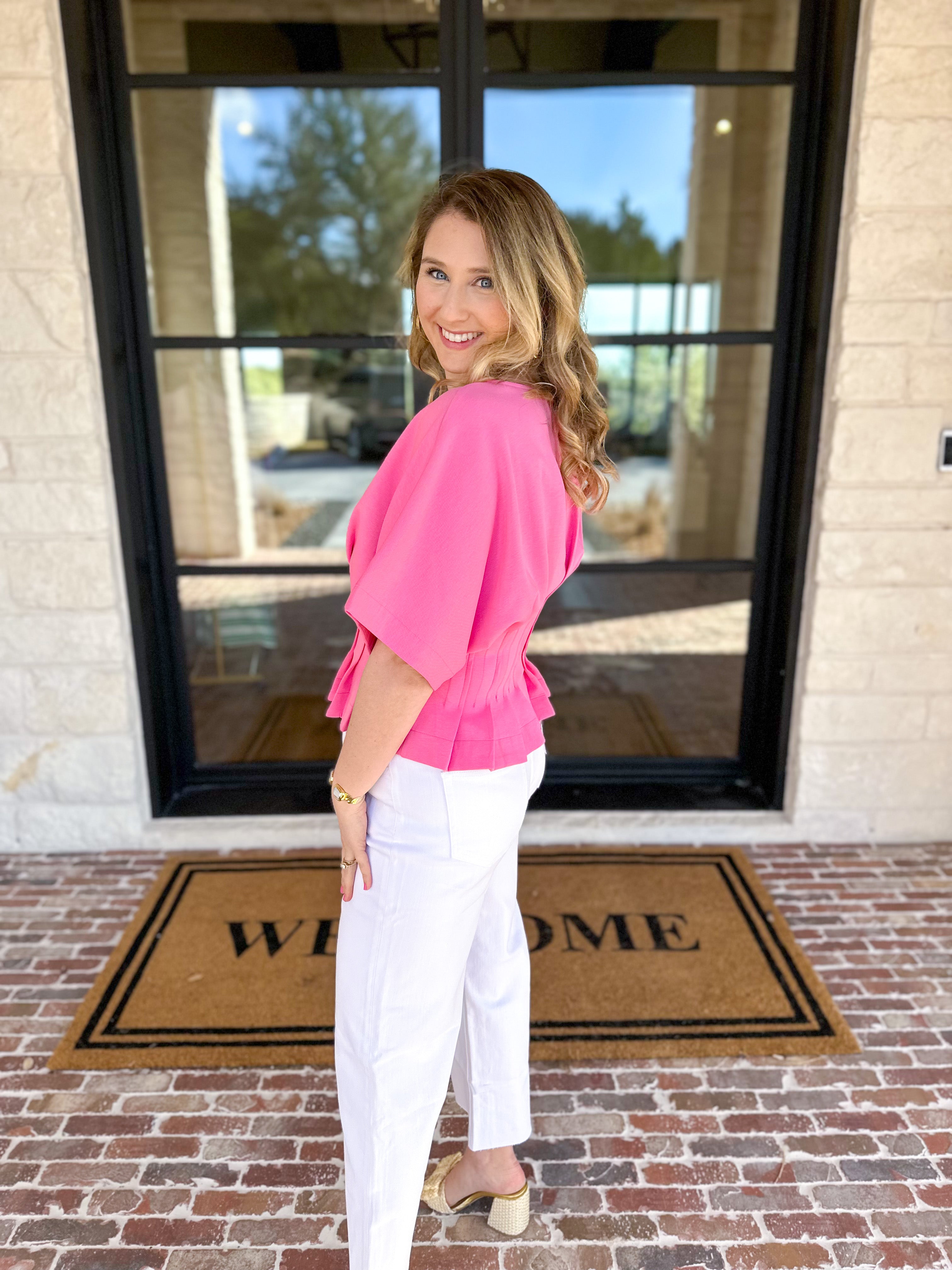 Elevated Chic Top - Pink-200 Fashion Blouses-ENTRO-July & June Women's Fashion Boutique Located in San Antonio, Texas
