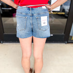 Vervet - High Rise Medium Wash Mom Shorts-410 Shorts/Skirts-VEVERT BY FLYING MONKEY-July & June Women's Fashion Boutique Located in San Antonio, Texas