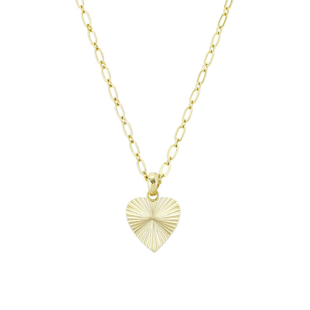 Natalie Wood - Adorned Heart Charm Necklace Gold-Natalie Wood-July & June Women's Fashion Boutique Located in San Antonio, Texas