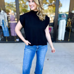 The Abigail Sweater Top - Black-230 Sweaters/Cardis-ENTRO-July & June Women's Fashion Boutique Located in San Antonio, Texas