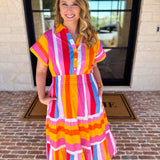 THML - Party Stripe Midi Dress-500 Midi-THML-July & June Women's Fashion Boutique Located in San Antonio, Texas