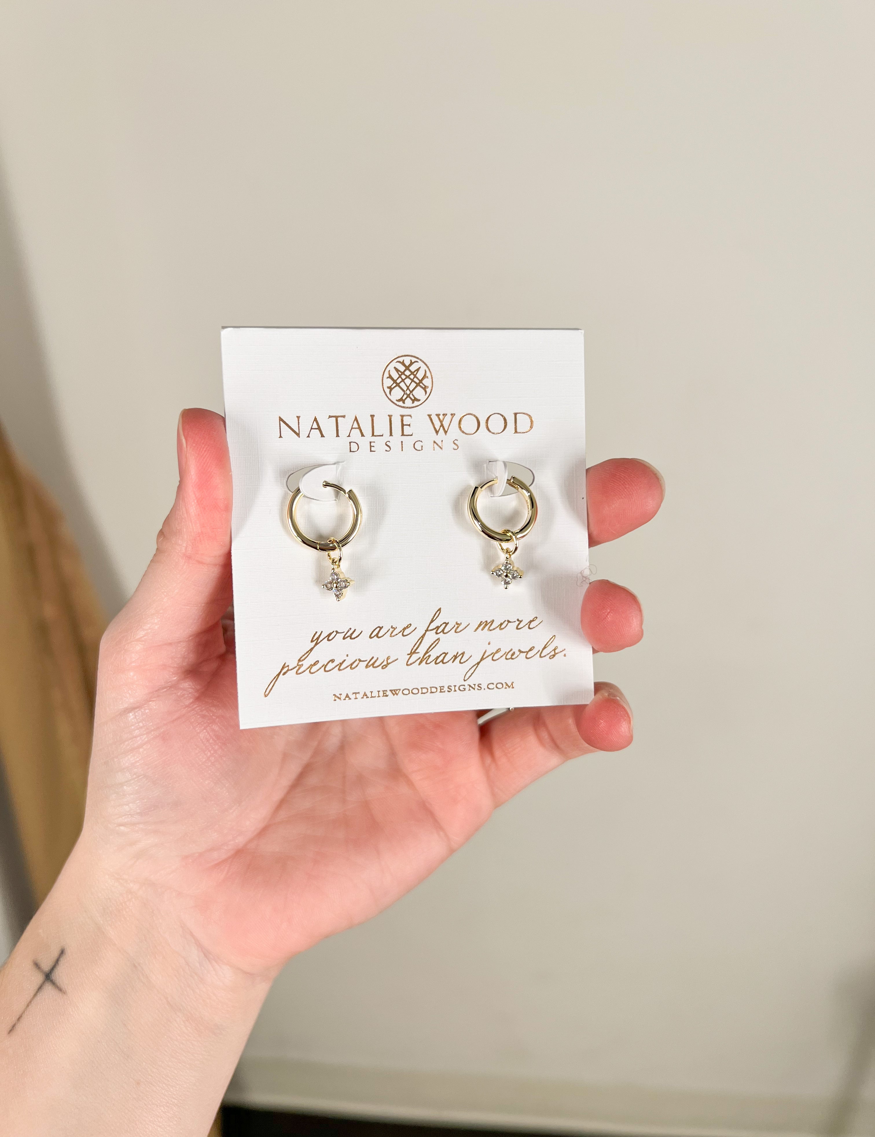 Natalie Wood - Legacy Charm Hoop Earrings - Gold CZ-110 Jewelry & Hair-Natalie Wood-July & June Women's Fashion Boutique Located in San Antonio, Texas