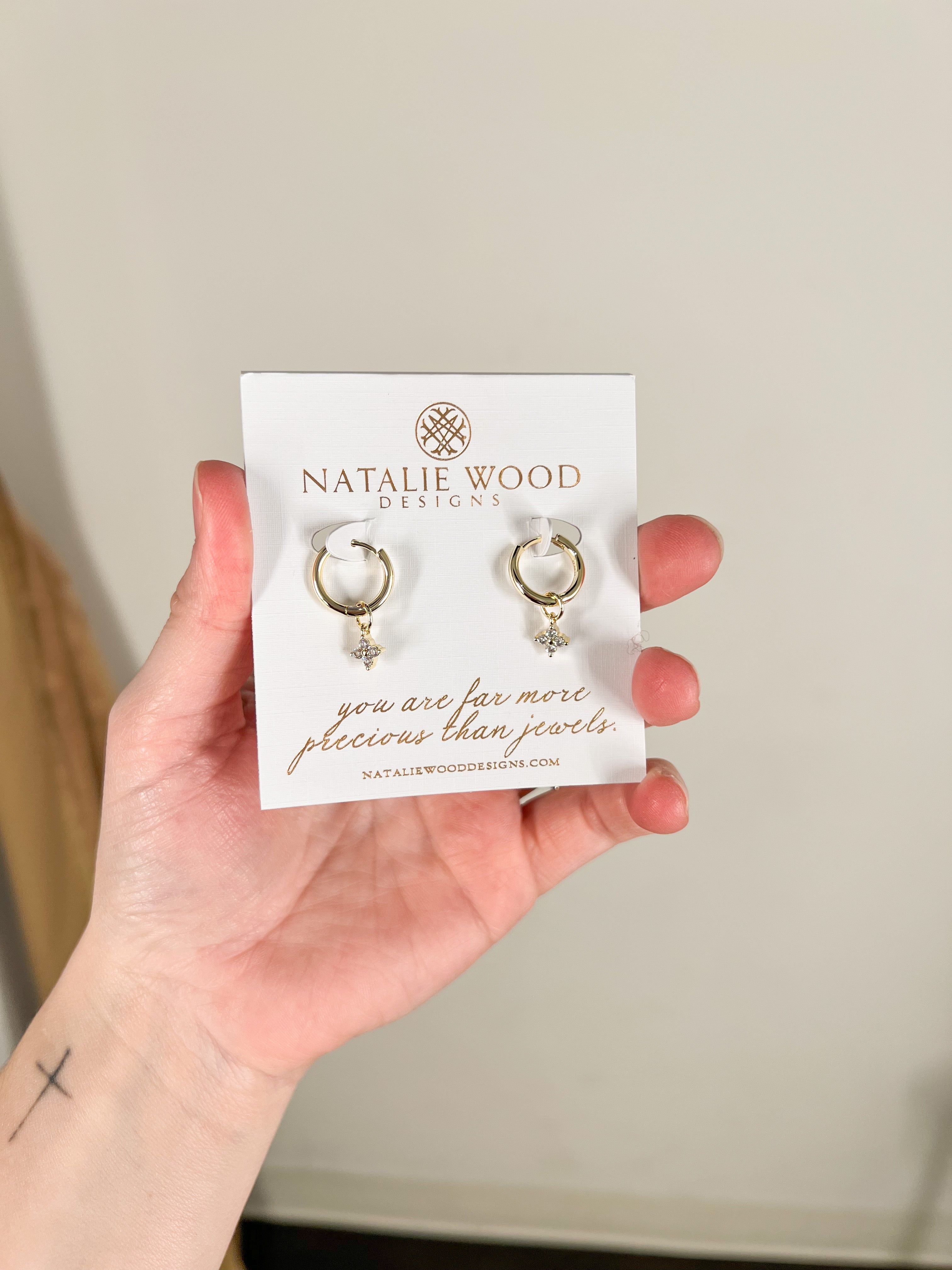 Natalie Wood - Legacy Charm Hoop Earrings - Gold CZ-110 Jewelry & Hair-Natalie Wood-July & June Women's Fashion Boutique Located in San Antonio, Texas