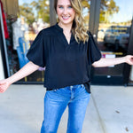 Back To Work Blouse - Black-200 Fashion Blouses-JODIFL-July & June Women's Fashion Boutique Located in San Antonio, Texas