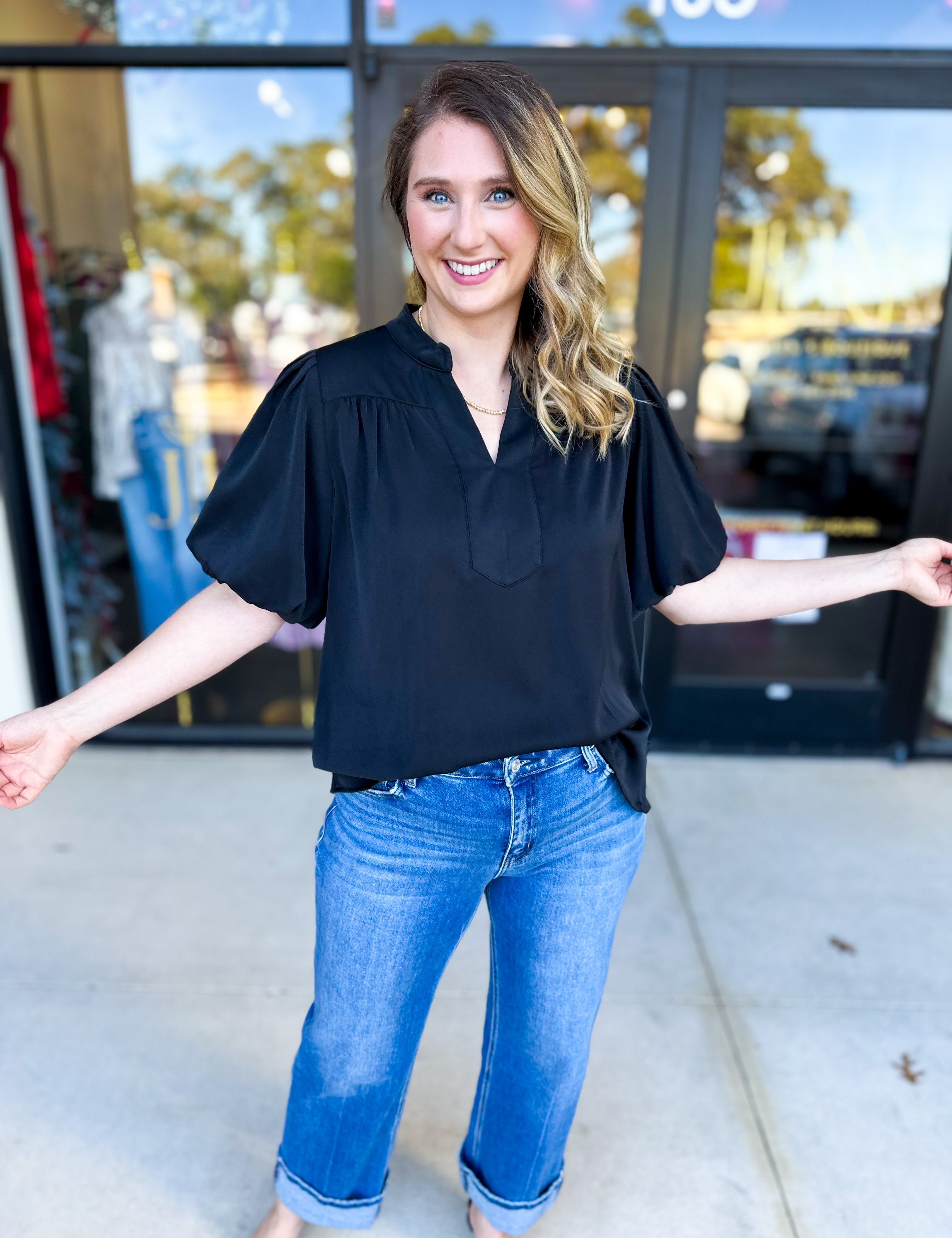 Back To Work Blouse - Black-200 Fashion Blouses-JODIFL-July & June Women's Fashion Boutique Located in San Antonio, Texas