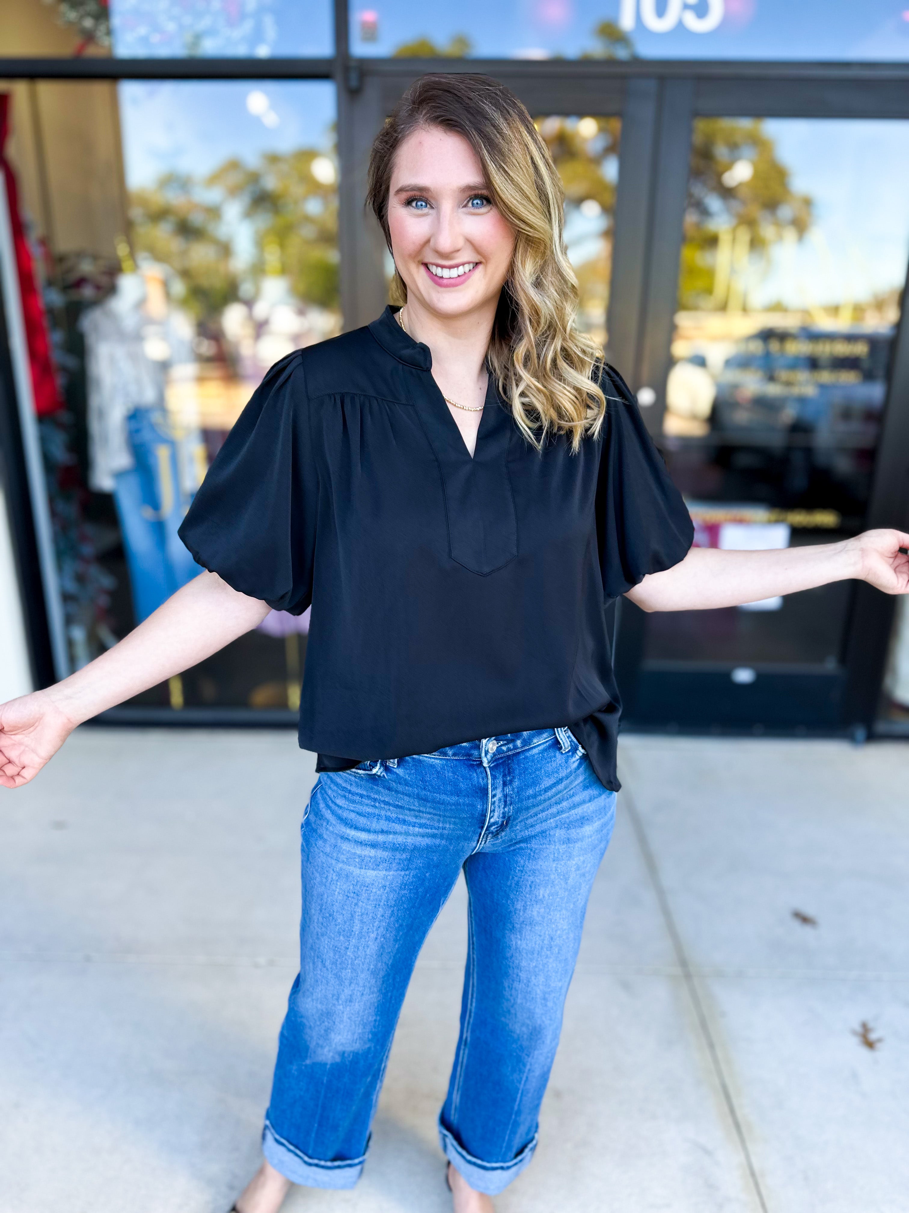 Back To Work Blouse - Black-200 Fashion Blouses-JODIFL-July & June Women's Fashion Boutique Located in San Antonio, Texas