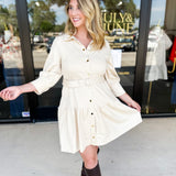 THML - Chic Cream Mini Dress-510 Mini-THML-July & June Women's Fashion Boutique Located in San Antonio, Texas