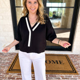 The Go-To Girl Sweater Top - Black-230 Sweaters/Cardis-ENTRO-July & June Women's Fashion Boutique Located in San Antonio, Texas