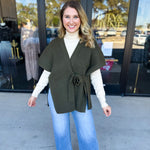 THML - Chic Knit Cardigan Wrap - Green-230 Sweaters/Cardis-THML-July & June Women's Fashion Boutique Located in San Antonio, Texas
