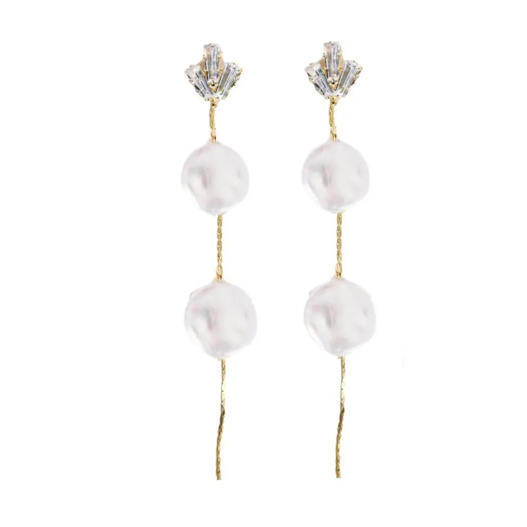 Pearl and Diamond Statement Drop Earrings-110 Jewelry & Hair-St Armands Designs of Sarasota-July & June Women's Fashion Boutique Located in San Antonio, Texas