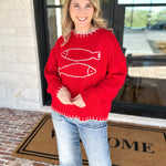 Fish Knit Sweater-BAILEY ROSE-July & June Women's Fashion Boutique Located in San Antonio, Texas