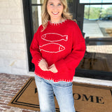 Fish Knit Sweater-BAILEY ROSE-July & June Women's Fashion Boutique Located in San Antonio, Texas