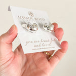 Natalie Wood - Reflection Mini Hoop Earrings - Silver-110 Jewelry & Hair-Natalie Wood-July & June Women's Fashion Boutique Located in San Antonio, Texas