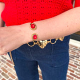 Easton Elle - Misty Cuff - Gold - Red Raw Coral-110 Jewelry & Hair-Easton Elle-July & June Women's Fashion Boutique Located in San Antonio, Texas