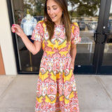 Peach Sunrise Midi Dress-500 Midi-FATE-July & June Women's Fashion Boutique Located in San Antonio, Texas