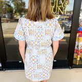 Patchwork Wrap Mini Dress-510 Mini-&MERCI-July & June Women's Fashion Boutique Located in San Antonio, Texas