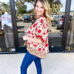 Fall Garden Blouse - Ecru-200 Fashion Blouses-ENTRO-July & June Women's Fashion Boutique Located in San Antonio, Texas