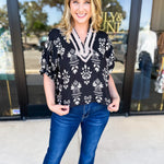 The Frankie Blouse - Black-200 Fashion Blouses-ENTRO-July & June Women's Fashion Boutique Located in San Antonio, Texas