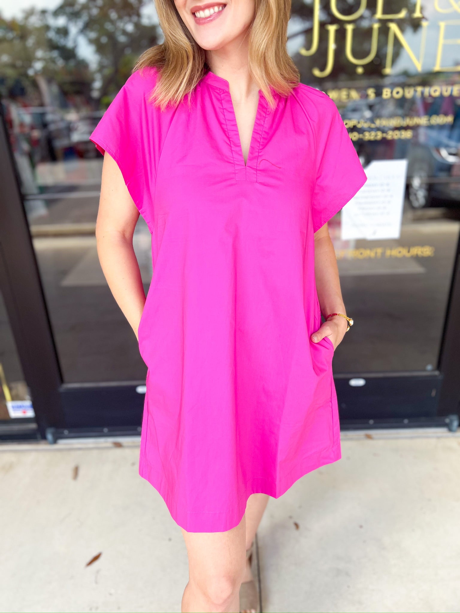 The Melinda Mini Dress - Pink-510 Mini-PINCH-July & June Women's Fashion Boutique Located in San Antonio, Texas