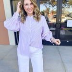 Current Air - Rhinestone Button Down Blouse - Light Pink-200 Fashion Blouses-CURRENT AIR CLOTHING-July & June Women's Fashion Boutique Located in San Antonio, Texas