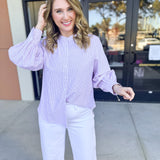 Current Air - Rhinestone Button Down Blouse - Light Pink-200 Fashion Blouses-CURRENT AIR CLOTHING-July & June Women's Fashion Boutique Located in San Antonio, Texas
