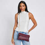 Priscilla Woven Clutch - Wine-130 ACCESSORIES-Moda Luxe-July & June Women's Fashion Boutique Located in San Antonio, Texas