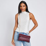 Priscilla Woven Clutch - Wine-130 ACCESSORIES-Moda Luxe-July & June Women's Fashion Boutique Located in San Antonio, Texas
